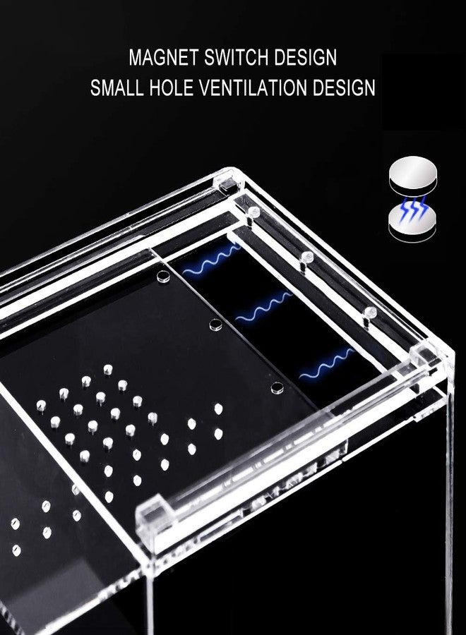 NANEEZOO Magnetic Acrylic Reptile Cage, 6"x6"x9" Tall Enclosure Transparent Reptile Breeding Box Terrarium Tank for Tarantula Scorpion Sling Isopods Invertebrates Insect Mantis - Image 2